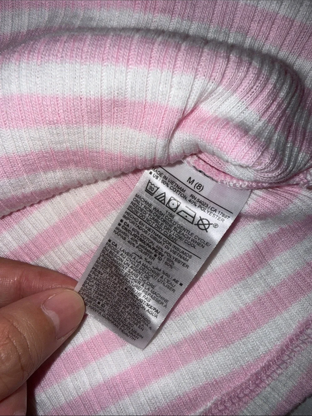 Old Navy Pink & White Striped Ribbed Tank Top